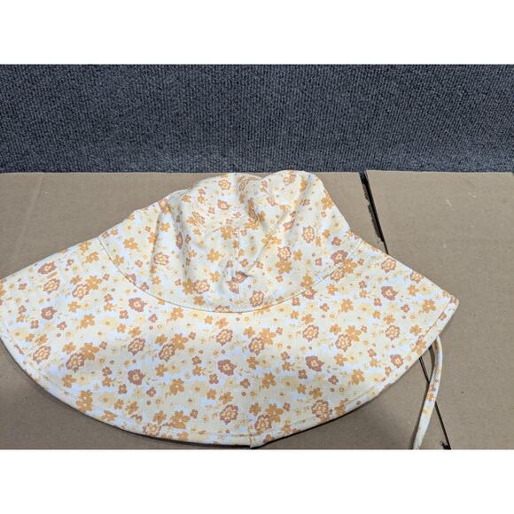 Lack of Color Bucket Hat Size S/ M Peach Bloom Floral Wide Brim Tie Chin Cotton - Picture 3 of 7